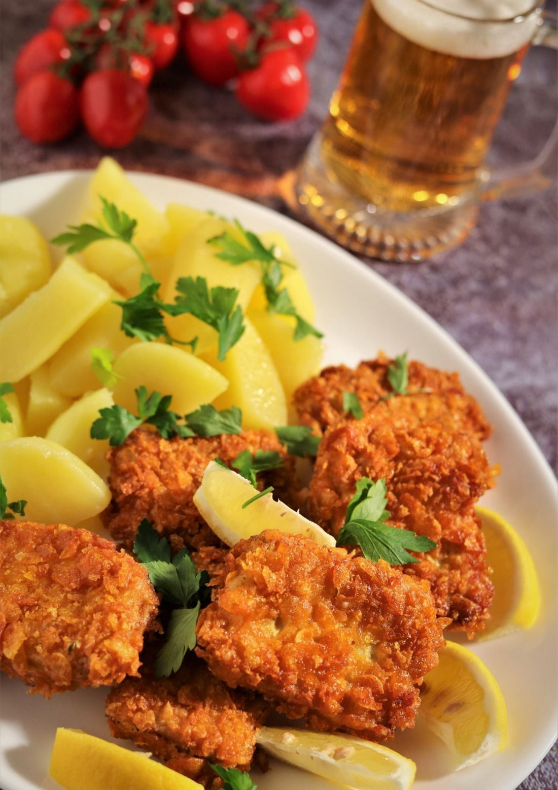 Tofu v kukuřičných lupínkách